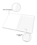 Single Line Interleaf, Soft Cover 18x24cms, 140 pages Notebook with Indexing Page By First Choice Stationery